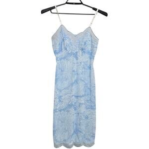 Vintage Vanity Fair Nightgown Nightie Size 34 Blue Sheer Negligee